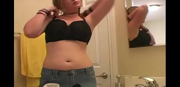  Babe Trying On Her Bras